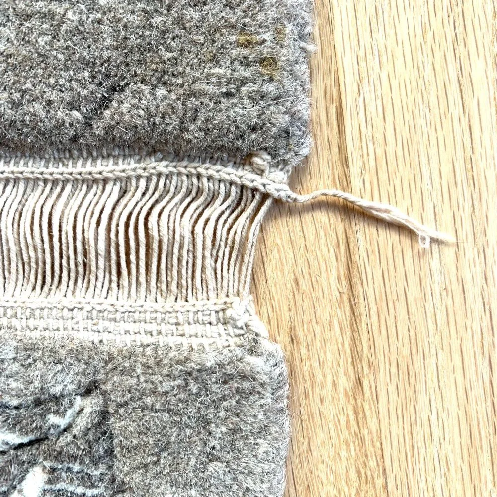Mid Century Modern Wool Rug Wall Hanging Ox Water Buffalo with a Striped…